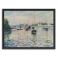 Boats at Anchor on Seine Canvas Print, 42x32 in.