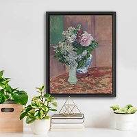 Lilacs and Peonies Framed Canvas Art Print