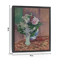 Lilacs and Peonies Framed Canvas Art Print