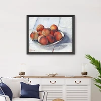 Plate of Peaches Framed Canvas Art Print