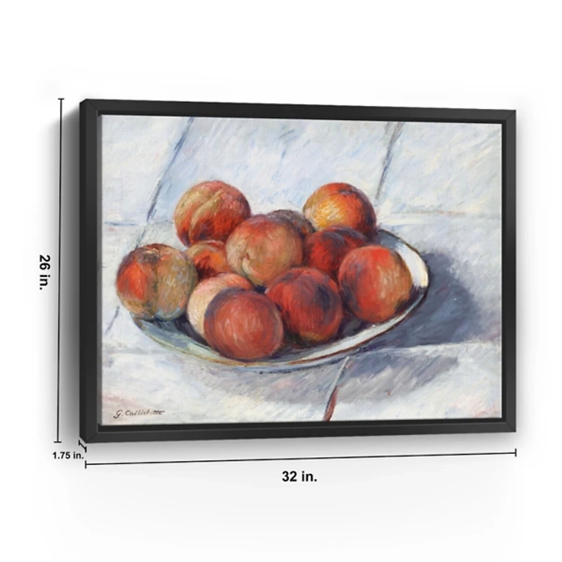 Plate of Peaches Framed Canvas Art Print