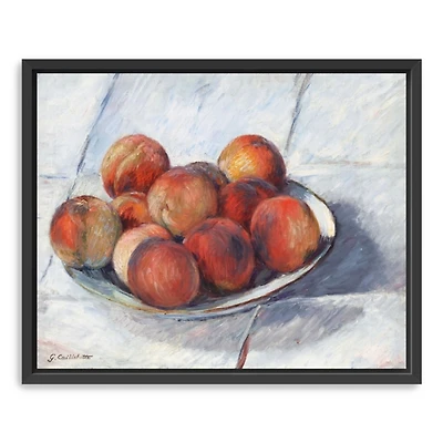 Plate of Peaches Framed Canvas Art Print