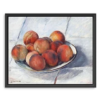 Plate of Peaches Framed Canvas Art Print
