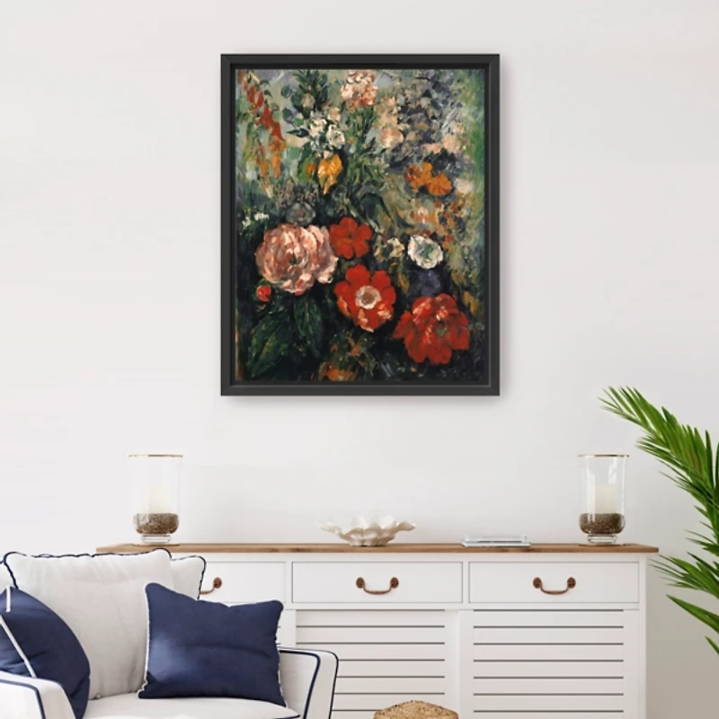 Flowers Paul Cezanne Framed Canvas Art Print