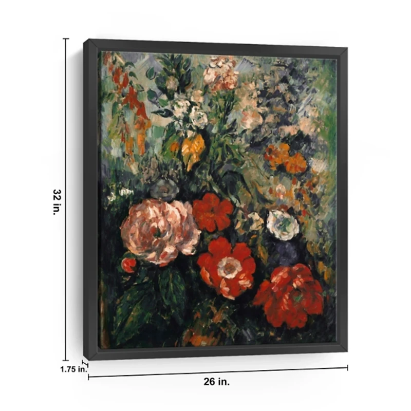 Flowers Paul Cezanne Framed Canvas Art Print