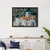 Still Life with a Curtain Framed Canvas Art Print