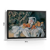Still Life with a Curtain Framed Canvas Art Print