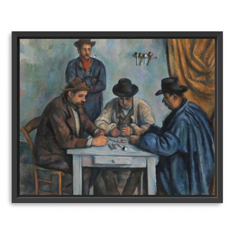 The Card Players Framed Canvas Art Print