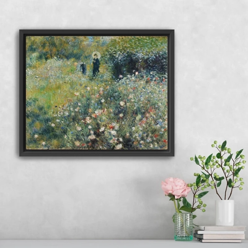 Woman with Parasol Garden Canvas Print