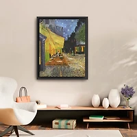 Cafe Terrace at Night Framed Canvas Art Print