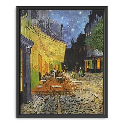 Cafe Terrace at Night Framed Canvas Art Print