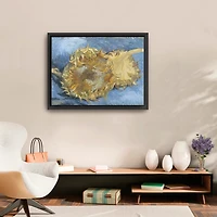 Two Cut Sunflowers Framed Canvas Art Print