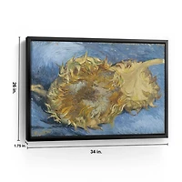 Two Cut Sunflowers Framed Canvas Art Print