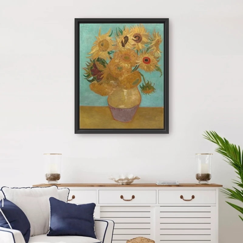 Vase with Twelve Sunflowers Canvas Art Print