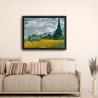 Wheat Field with Cypresses Canvas Print, 42x32 in.