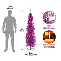 6 ft. Pre-Lit Pink Tinsel Christmas Tree