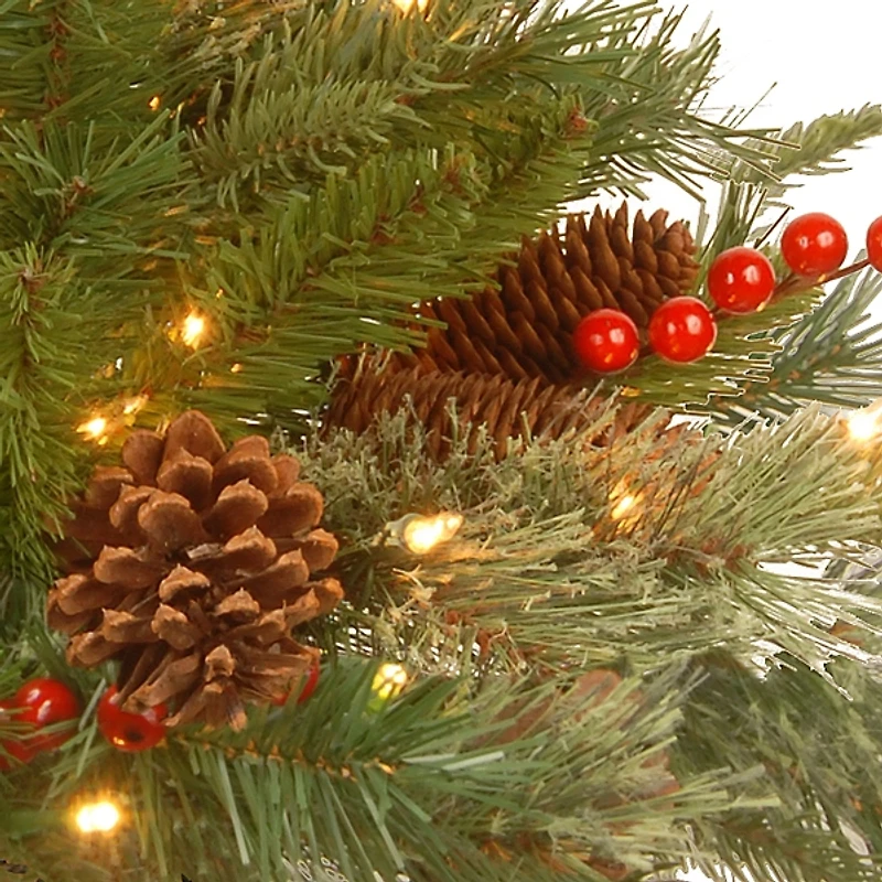 Pre-Lit Colonial Fir Christmas Hanging Basket