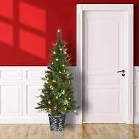 5 ft. Feel Real Pre-Lit Buzzard Pine Tree