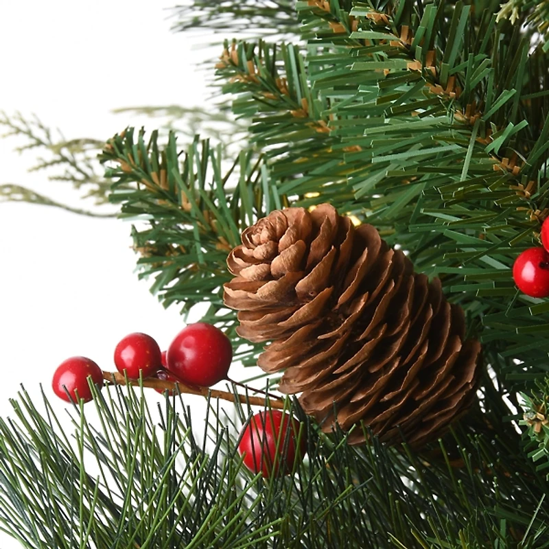 5 ft. Feel Real Pre-Lit Buzzard Pine Tree