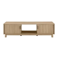 Coastal Oak Fluted 2-Door Compact TV Stand