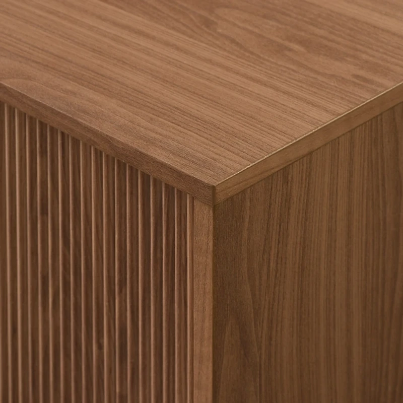 Mocha Brown Fluted 2-Door Compact TV Stand