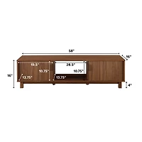 Mocha Brown Fluted 2-Door Compact TV Stand