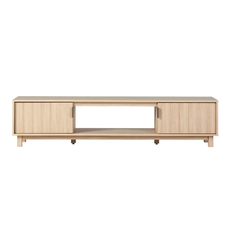 Coastal Oak Fluted 2-Door TV Stand