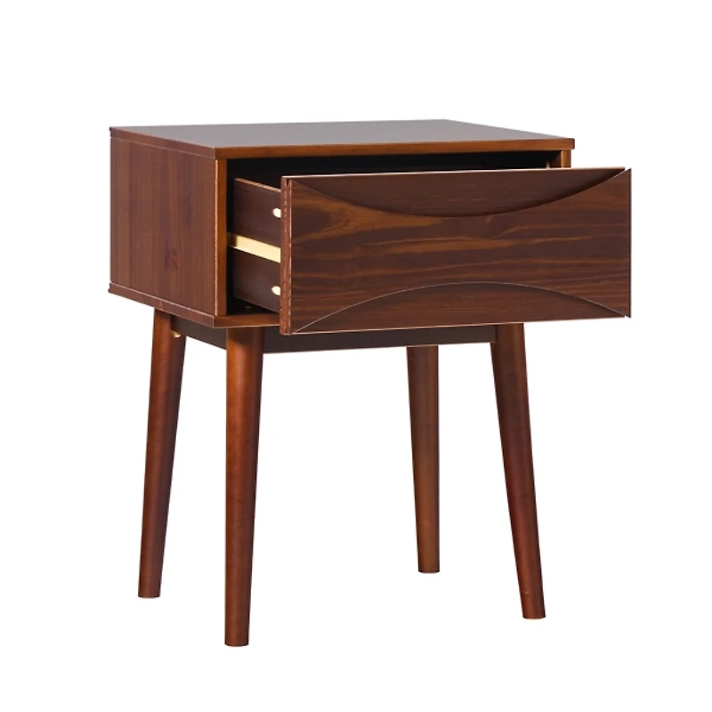 Walnut Mid-Century Modern Nightstand