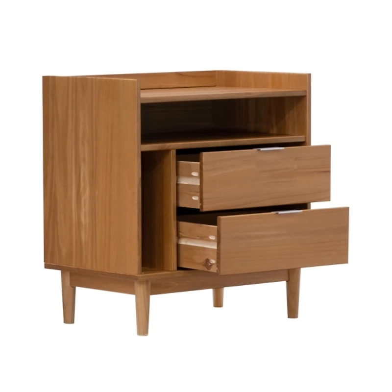 Caramel Pine 2-Drawer Nightstand