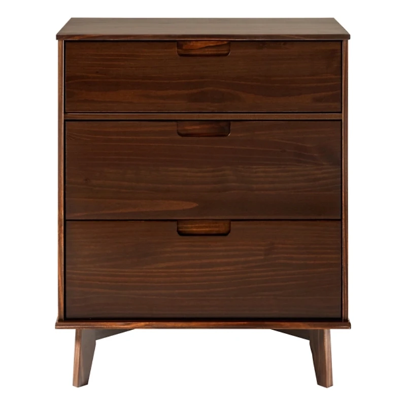Walnut Mid-Century Modern 3-Drawer Dresser