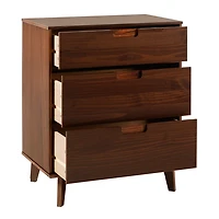 Walnut Mid-Century Modern 3-Drawer Dresser