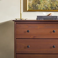 Walnut Mid-Century Modern 4-Drawer Wood Dresser