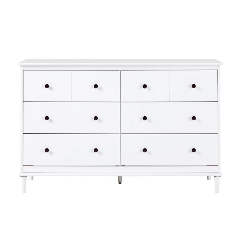White Pine 6-Drawer Modern Dresser