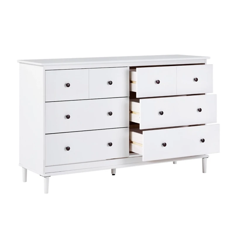 White Pine 6-Drawer Modern Dresser