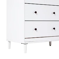 White Pine 6-Drawer Modern Dresser