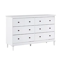 White Pine 6-Drawer Modern Dresser