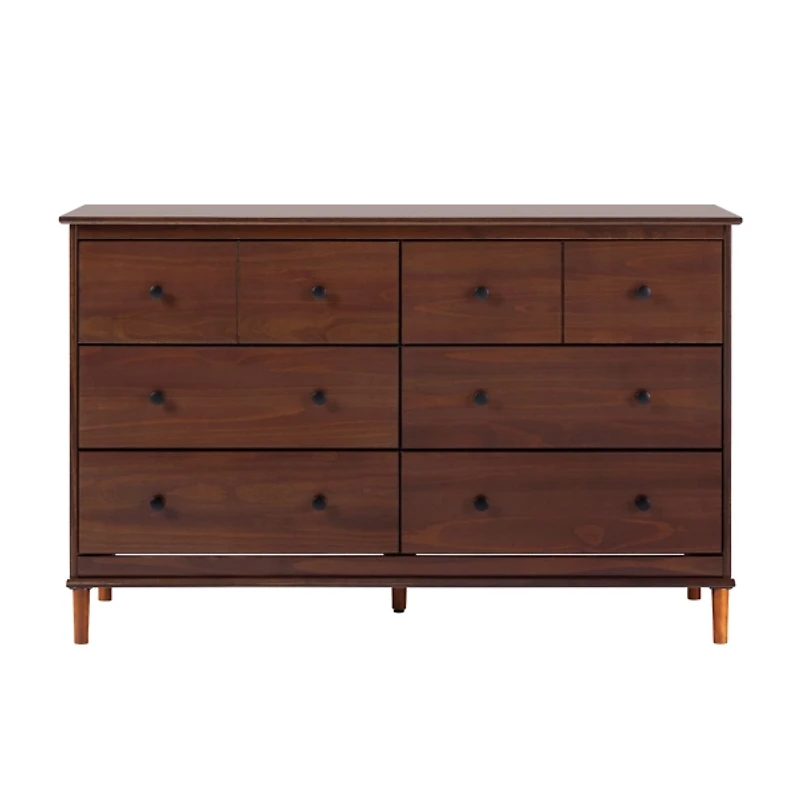 Walnut Wood 6-Drawer Modern Dresser