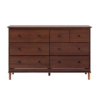 Walnut Wood 6-Drawer Modern Dresser