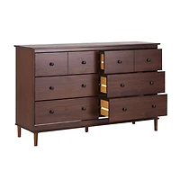 Walnut Wood 6-Drawer Modern Dresser