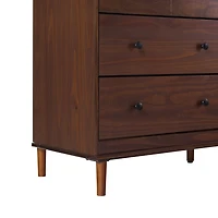 Walnut Wood 6-Drawer Modern Dresser