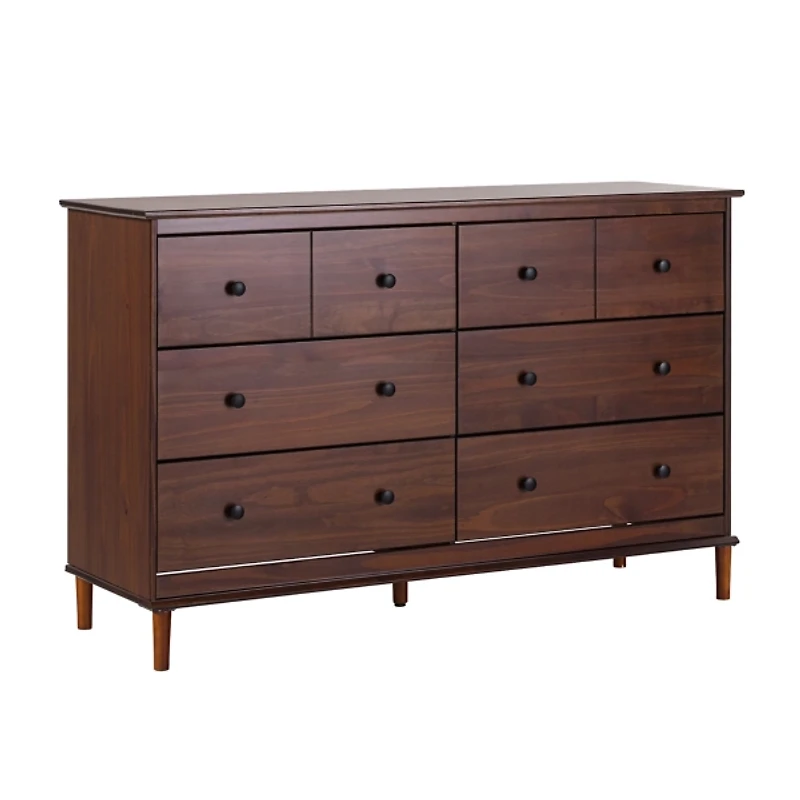 Walnut Wood 6-Drawer Modern Dresser