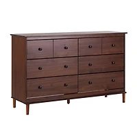 Walnut Wood 6-Drawer Modern Dresser