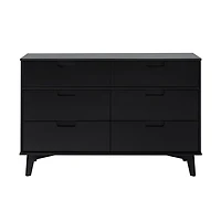 Black Grooved Handle 6-Drawer Dresser