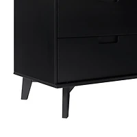 Black Grooved Handle 6-Drawer Dresser