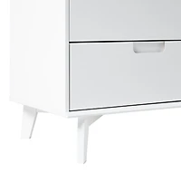 White Grooved Handle 6-Drawer Dresser