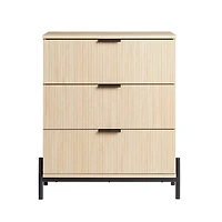 Coastal Oak Reeded 3-Drawer Dresser
