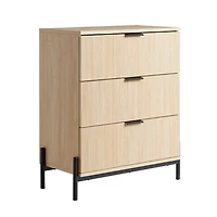 Coastal Oak Reeded 3-Drawer Dresser