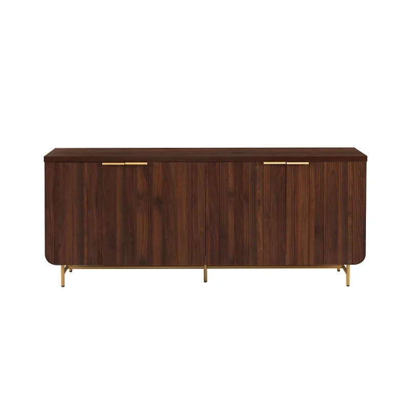 Walnut Wood Scandinavian 4-Door Cabinet