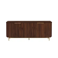 Walnut Wood Scandinavian 4-Door Cabinet
