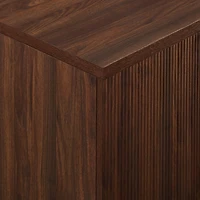 Walnut Wood Scandinavian 4-Door Cabinet